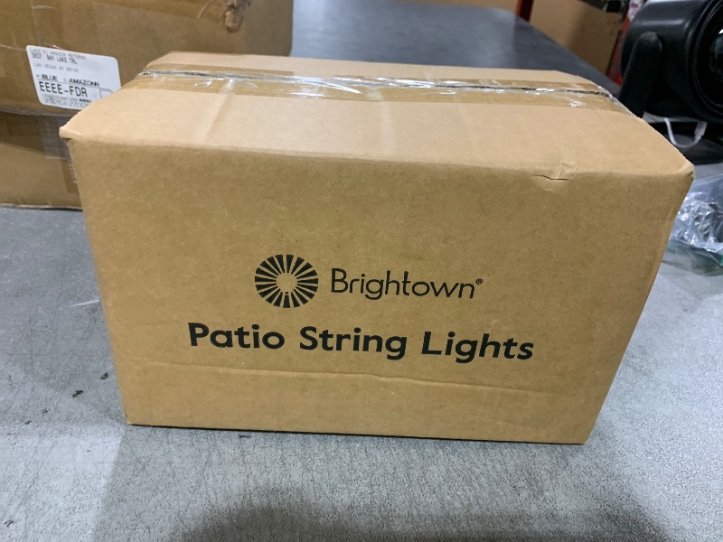 Photo 1 of Brightown 58FT Solar String Lights Outdoor with Remote Cable Ties and Hooks, Commercial Grade Patio Lights with 26 LED Shatterproof Bulbs, 3 Light Modes Hanging Light for Backyard Party Decor