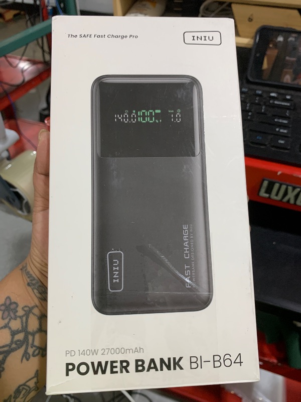 Photo 1 of INIU 140W Power Bank, 27000mAh High Capacity Laptop Portable Charger, USB C in&Out Tablet Powerbank, Digital Display Phone Charger, Travel Charger Compatible with iPhone 16, iPad, MacBook, Laptop etc.