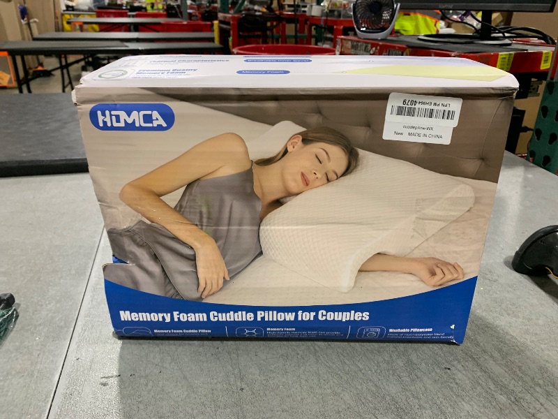 Photo 1 of HOMCA Memory Foam Cuddle Pillow, Side Sleeper Couple Pillow with Arm Hole for Arm Pressure Relief with Breathable Pillowcase