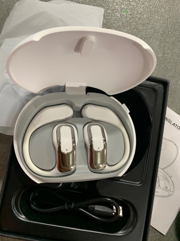 Photo 1 of AI Language Translator Earbuds, OWS Real-Time 3-in-1 Translation Earbuds 144 Languages & Accents, Translation Device for Travel Business Learning,Milky White