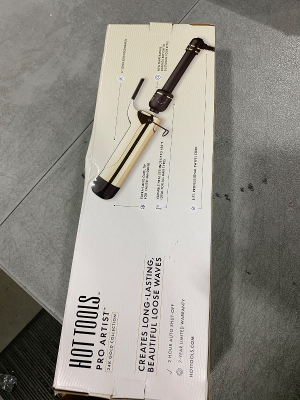 Photo 1 of HOT TOOLS 24K Gold Professional 2" Extended Barrel Curling Iron with Clamp for Loose Curls - 24K Gold Technology for Long-Lasting Results & Longer Barrel for Easy Styling