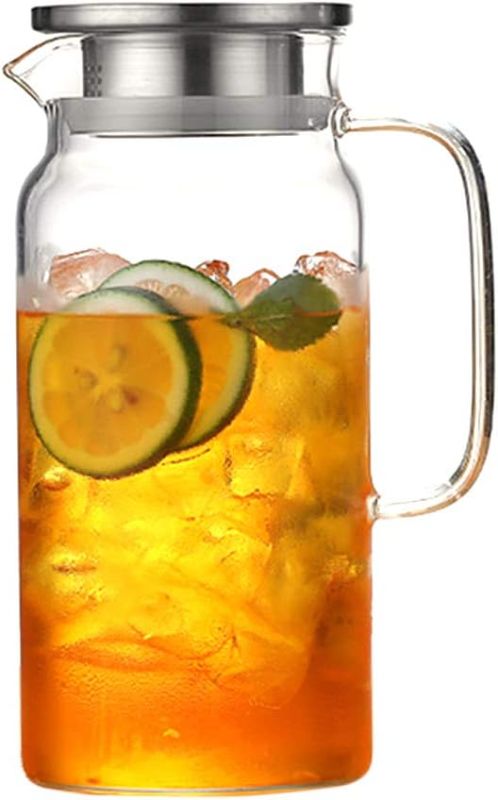 Photo 1 of Glass Teapot, Blooming and Loose Leaf Tea Maker, Drinking Glasses with Lid, Iced Tea Ice Coffee Glasses (c)