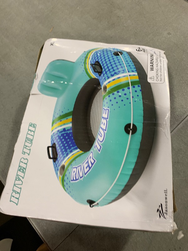 Photo 1 of Jasonwell Inflatable River Tube Float - Heavy Duty River Float Pool Floats Lake Premium Water Tubes for Floating Recreational River Raft Lounge Floaties with 2 Cup Holders for Adult