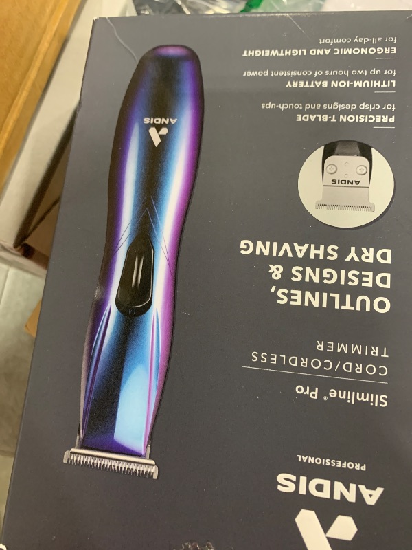 Photo 1 of Andis 560974 Limited Edition Slimline Pro Cord/Cordless Beard Trimmer, Lithium Ion T-Blade Trimmer, Close Cutting T-Blade Zero Gapped, Galaxy
