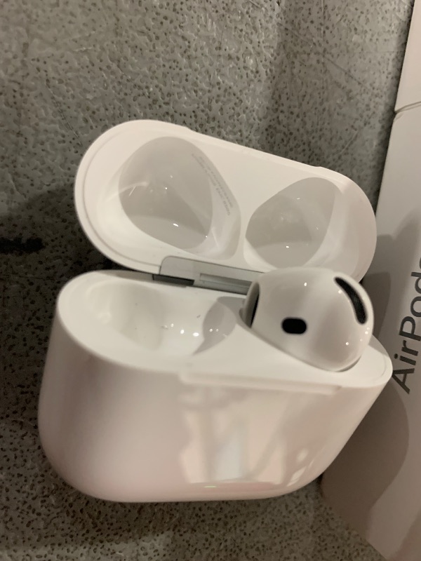 Photo 1 of Apple AirPods 4 Wireless Earbuds, Bluetooth Headphones, Personalized Spatial Audio, Sweat and Water Resistant, USB-C Charging Case, H2 Chip, Up to 30 Hours of Battery Life, Effortless Setup for iPhone