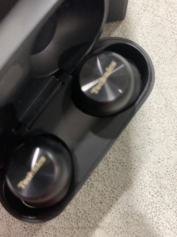 Photo 1 of Technics Reference Class Hi-Fi Wireless Earbuds, Dolby Atmos with Head Tracking, Adaptive Noise Cancelling, 3 Device Multipoint, 10-hr Battery, Wireless Charging, Improved Fit - EAH-AZ100-K (Black)