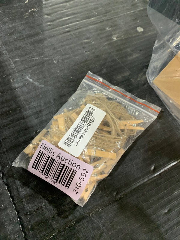 Photo 1 of 50PCS Small Wooden Clothespins for Pictures with Jute Twine Miniature Clothes Pins for Crafts Decor Drying Clothing Peg Natural Wood Shirt Clips