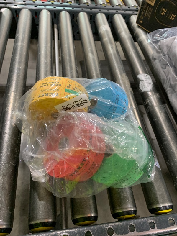 Photo 1 of L LIKED 4000 Pairs Double Raffle Tickets - 4 Assorted Colors (Blue, Yellow, Red, Green), 1000 Tickets per Roll for Events, Fundraisers & Parties