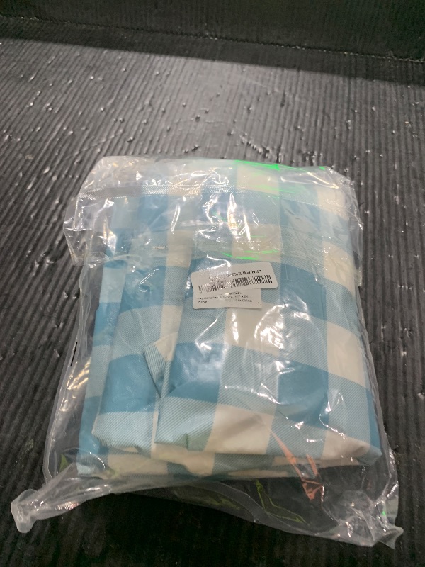 Photo 1 of misaya Rectangle Waterproof Vinyl Table Cloth, Buffalo Flannel Backed Tablecloth, Wipeable Plastic Table Cover for Dinner, Kitchen, Outdoor (60" x 84", Aquamarine and White)