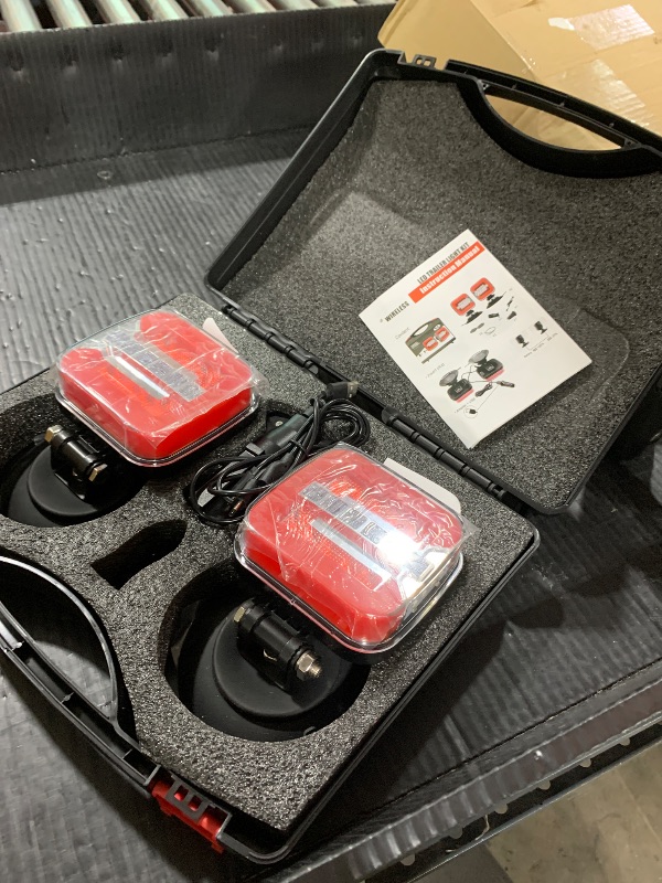 Photo 1 of inhtgeas Wireless Trailer Lights Magnetic - Adjustable Magnetic Tow Light with 2 Mounting Options Rechargeable Towing Tail Light Kit Reverse Light for Trucks, Boat, RV, Vehicle, Caravan