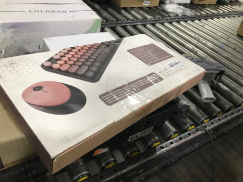 Photo 1 of SkyGive Wireless Keyboard and Mouse Combo, Ergonomic Full Size Typewriter Retro Round Keycaps Keyboard, Compatible with Windows, PC, Perfer for Home and Office Keyboards (Aurora Red)