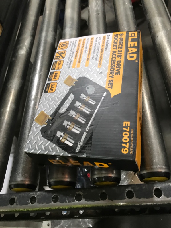 Photo 1 of 8-Piece 3/8" Drive Spark Plug Socket Set with Universal Joint, Spark Plug Gapper and 6" Extension Bar, SAE & Metric, 5/8", 3/4", 13/16", 14mm, 18mm, CR-V Sockets with Rubber Holding Rings