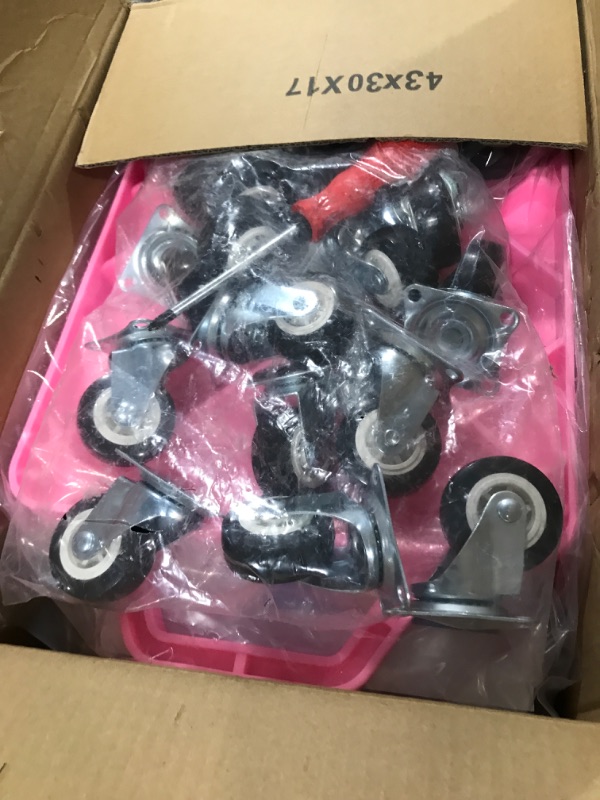 Photo 1 of 4 Pcs Colored Sports Scooter Board with Handles Plastic Sitting Floor Scooter for Kids Suitable Children Gym Indoor Outdoor Activities Physical Education Equipment (Pink,Yellow,Blue, Green)