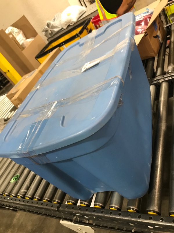 Photo 1 of large blue storage bin 
