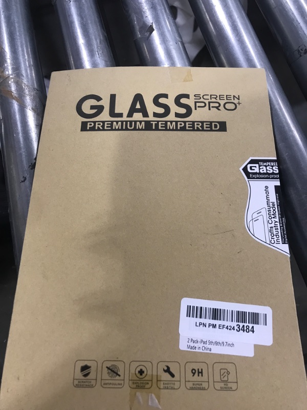 Photo 1 of Qularlans 2 Pack Screen Protector for iPad 6th 5th Generation 9.7 Inch 2018/2017, Tempered Glass Compatible with iPad Air 2/Air 1/iPad Pro 9.7, Anti-Scratch 9H Hardness Apple Pencil Compatible