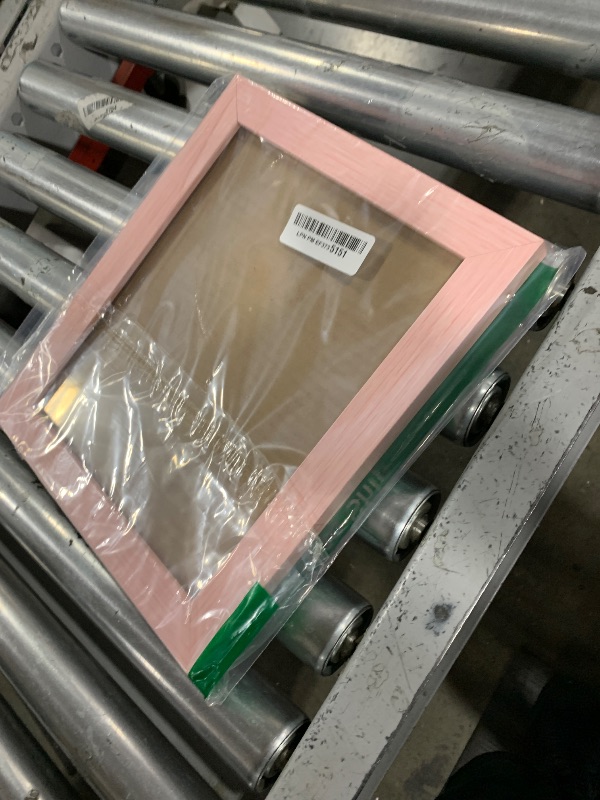 Photo 1 of Americanflat 8x10 Picture Frame with Shatter-Resistant Glass - Fits 5x7 Photos with Mat or 8x10 Without Mat - Hudson Collection - Distressed Pink Photo Frame for Tabletop and Wall Display