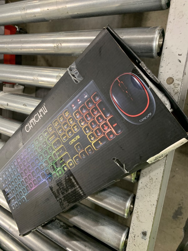 Photo 1 of Wireless Keyboard and Mouse CHONCHOW Rechargeable LED Combo RGB Backlit Keypad Silent USB 2.4g Mini Mice Big Battery for Work Gaming Compatible with Windows Mac Linux with User Manual W300