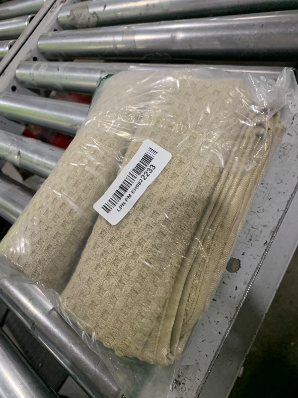 Photo 1 of POLYTE Microfiber Oversize Quick Dry Lint Free Bath Towel, 60 x 30 in, Set of 2 (Beige, Waffle Weave)