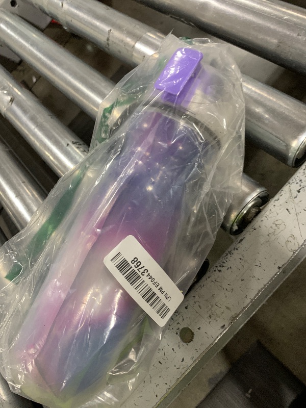Photo 1 of O2COOL Mist 'N Sip Misting Water Bottle 2-in-1 Mist And Sip Function With No Leak Pull Top Spout Reusable Sports Water Bottle - 20 oz (Tie Dye/Celestial Purple)