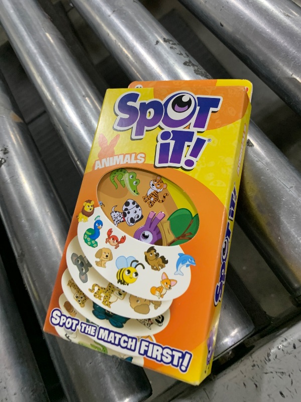 Photo 1 of Spot It! Animals (2024 Refresh) - Eco-Blister Edition, 5-in-1 Visual Perception Game for Quick Reflexes and Family Fun, Ages 4+, 2-8 Players, 15 Minute Playtime