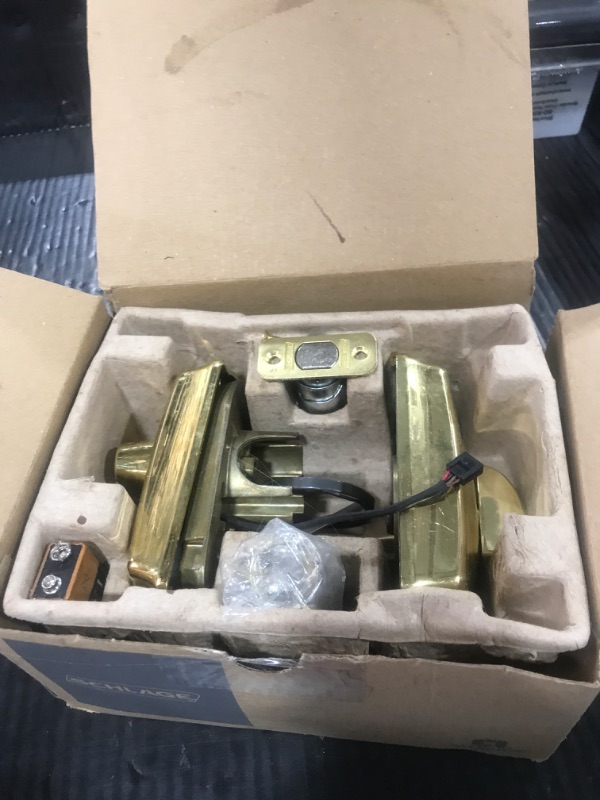 Photo 1 of Schlage BE365 CAM 505 Camelot Keypad Deadbolt, Electronic Keyless Entry Lock, Bright Brass
