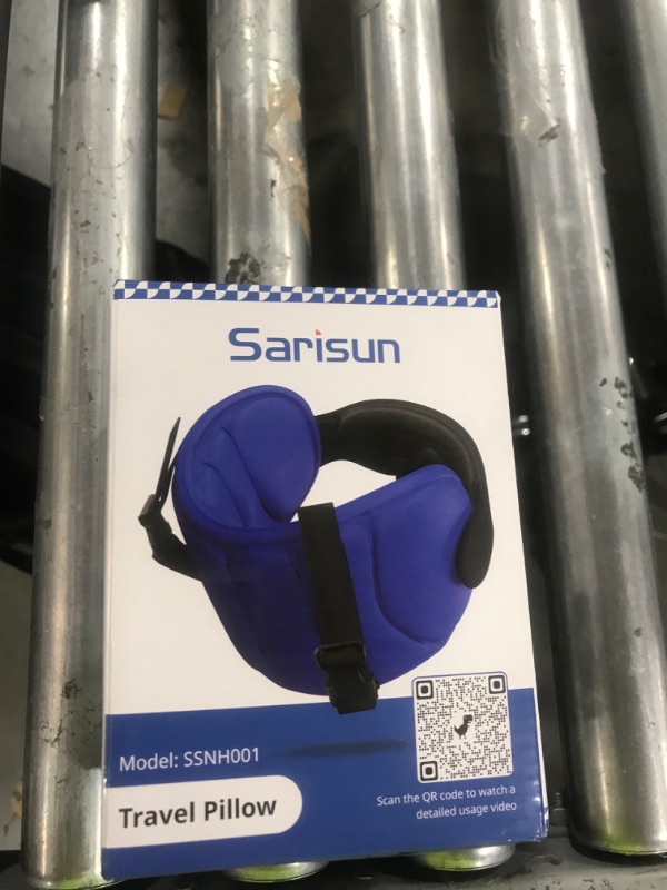 Photo 1 of SARISUN Travel Pillows for Airplanes, Airplane Pillow for Long Flight, Airplane Head Strap with Eye Mask for Sleep, Travel Neck Pillow for Car Road Trip, 360° Support Headrest, Stop Bobblehead, Black