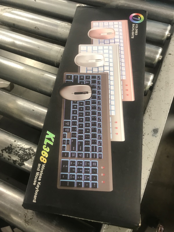 Photo 1 of SABLUTE Wireless Keyboard and Mouse Combo Backlit - Compact Quiet Keyboard with RGB Mouse, Rechargeable, Slim, Sleep Mode, Portable Cordless Keyboard Mouse Set for Mac, Windows, Laptop (Space Gray)