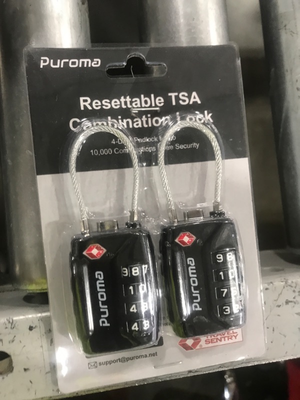 Photo 1 of Puroma 2 Pack TSA Approved Luggage Locks, 4 Digit Combination Travel Locks Resettable Code Lock with Zinc Alloy Body for Suitcase, Toolbox, Backpack, Bag, Gym Locker (Black)