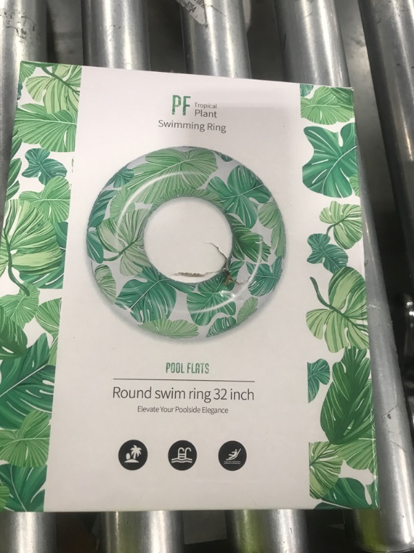 Photo 1 of Inflatable Pool Floats Rings - Water Floaty Toys - Suitable for Teens Aged 12+ and Adults - Swim Tubes Floaties with Summer Leaf Painting - Beach Swimming Party Decorations
