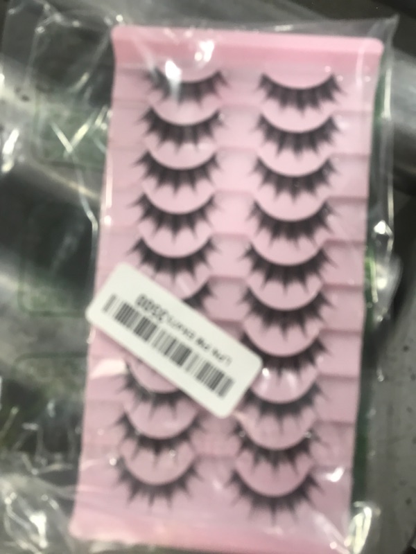 Photo 1 of 10 Pairs Manga Lashes Natural Look That Look Like Lashes Clusters,Anime Lashes 12mm Spiky Doll False Eyelashes,Cat-Eye Look Faux Mink Wispy Cosplay Japanese Korean Asian Lashes(10P-002)