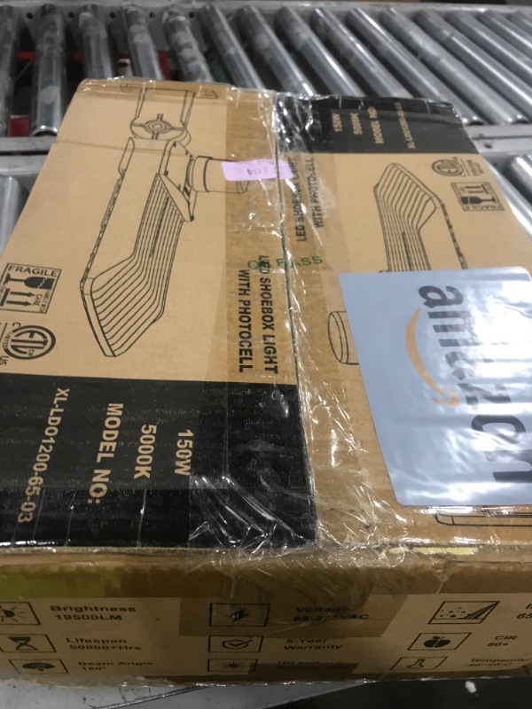 Photo 1 of Juyace 150W led Flood Dusk to Dawn Outdoor Lighting Barn Light Commercial Wall Mounted Shoe Box Street Yard Security Area IP65 Waterproof 5000K 100-277 V