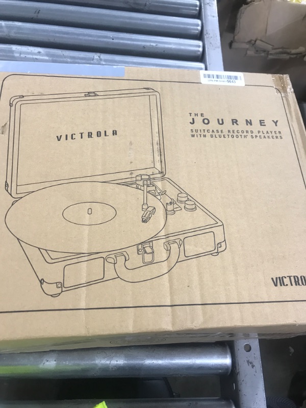 Photo 1 of Victrola Journey Bluetooth Portable Suitcase Record Player – with Built-in Speakers, 3 Speed Vinyl Record Player, RCA Out, Headphone Jack (Black)