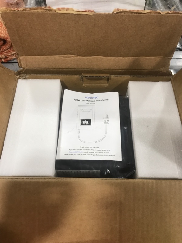 Photo 1 of HIBOITEC 500W Low Voltage Landscape Transformer, Outdoor Lighting Transformer with Photocell Sensor and Timer, 120V AC to 12V/15V AC Weatherproof Transformers for Spotlights Path Lights