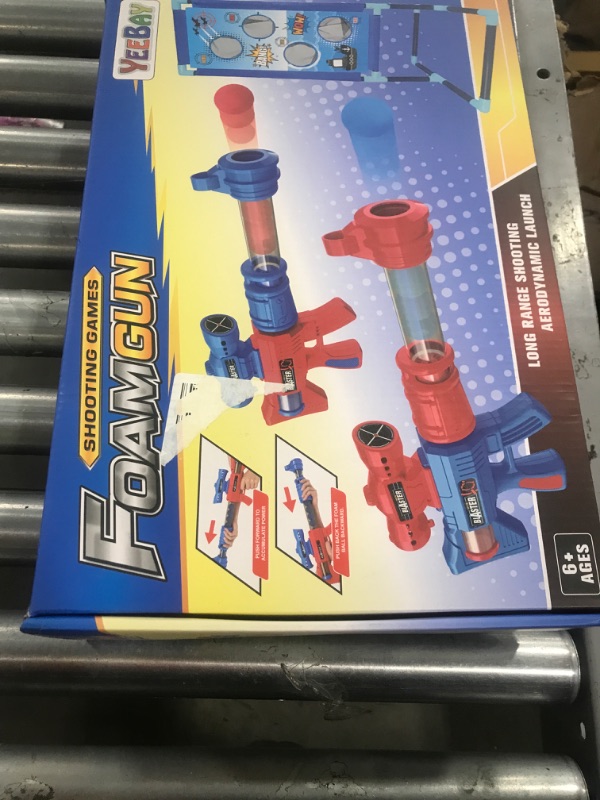 Photo 1 of YEEBAY Shooting Game Toy for Age 6, 7, 8,9,10+ Years Old Kids, Boys - 2pk Air Guns & Shooting Target & 24 Foam Balls - Ideal Gift - Compatible with Toy Guns