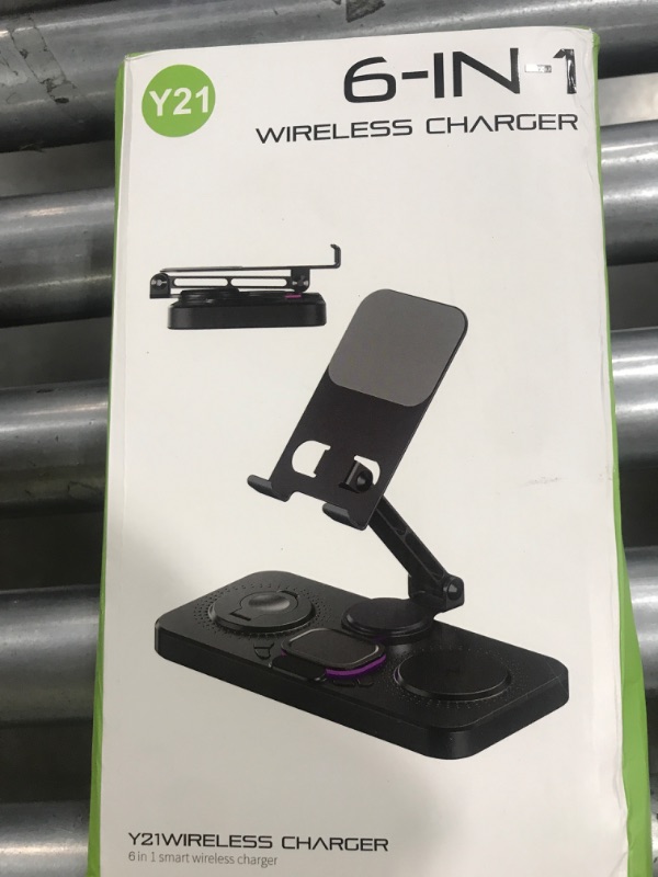 Photo 1 of 30W Charging Station for Apple Products, Foldable Wireless Charger with Clock Display&7 Color Ambient Light, for iPad/Tablet Charging Station for iPhone16/15, for Apple Watch10/9 for AirPods4/3(Black