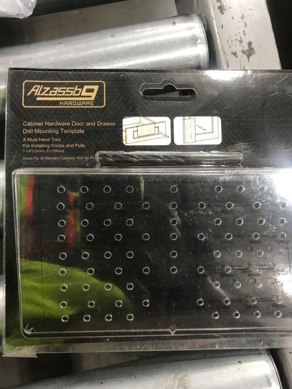 Photo 1 of Alzassbg Hardware Handle Pull and Knob Drill Mounting Template for Cabinet Door and Drawer, Acrylic Clear Installation Marking Tool
