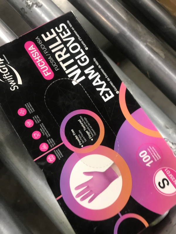 Photo 1 of SwiftGrip Powder-Free Nitrile Gloves, Small, 100ct Box - 3-mil, Disposable, Latex-Free, for Kitchen, Cleaning, Estheticians, Hair Stylist - Pink/Fuchsia