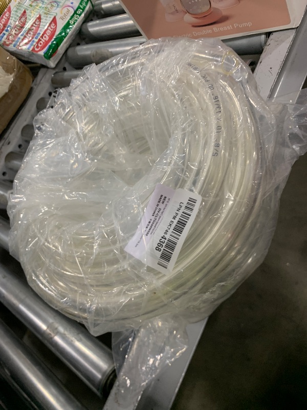 Photo 1 of DAVCO 5/8" ID - 50 ft Clear Vinyl Tubing, Low Pressure Flexible PVC Tube, Heavy Duty UV Chemical Resistant Lightweight Plastic Vinyl Hose, BPA Free and Non Toxic, with 2 Stainless Clamps