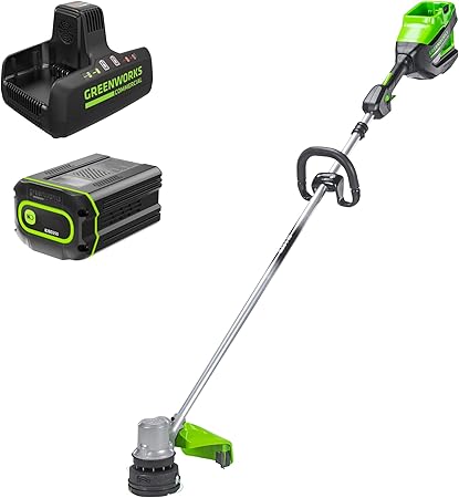 Photo 1 of Greenworks 82V 16" (1.5kW) Brushless Cordless String Trimmer, 2.5Ah Battery and Dual Port Charger (Great for Landscapers and Professionals)