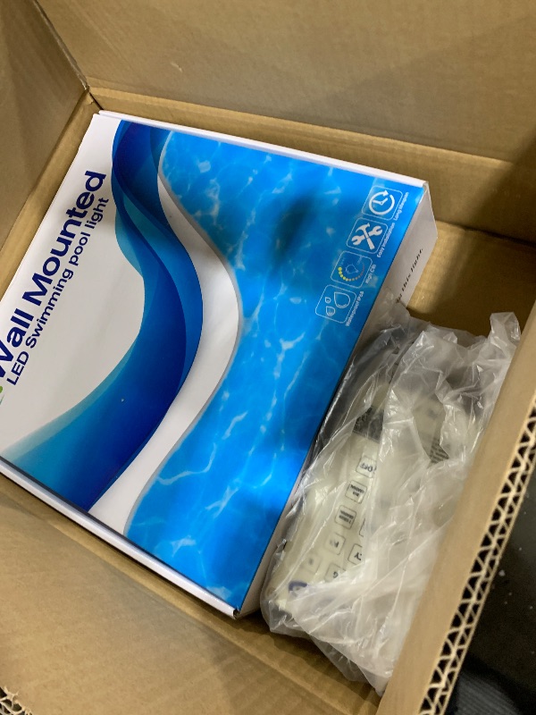 Photo 1 of LED Pool Lights for Inground Pool, Wall Mounted, AC 120V RGBW Pool Lights for Inground Pool, 12 Inch IP68 Waterproof Submersible Light - 50ft Cable APP Control & Remote Control, Inclusion Transformer