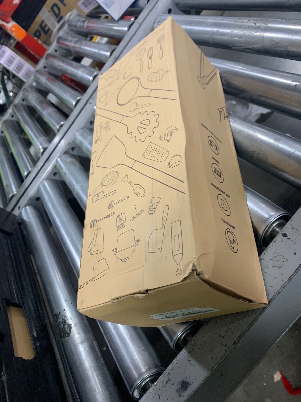 Photo 1 of Silicone Cooking Utensils Set - Silicone Kitchen Utensils for Cooking Wooden Handles, 446°F Heat Resistant Kitchen Utensil Spatula Sets w Holder, Gadgets for Non-Stick Cookware BPA FREE (Black)