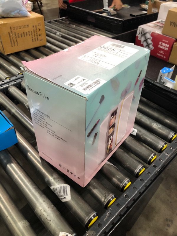 Photo 1 of YLFU Skincare Fridge, 6L/10 Can Mini Fridge for Bedroom with Dimmable LED Mirror, Portable Cooler & Warmer Small Compact Refrigerator for Skincare, Cosmetics, Bedroom and Office, White