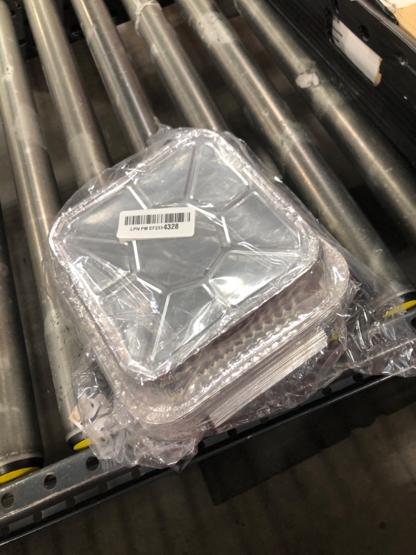 Photo 1 of Aluminum Pans With Lids 8x8 [20 Sets] Disposable Foil Pans Trays - 8 Inch Square Tin Foil Pans With Lids for Baking, Roasting, Heating, Storing, Prepping Food, Cake Serving Dishes, Catering Supplies