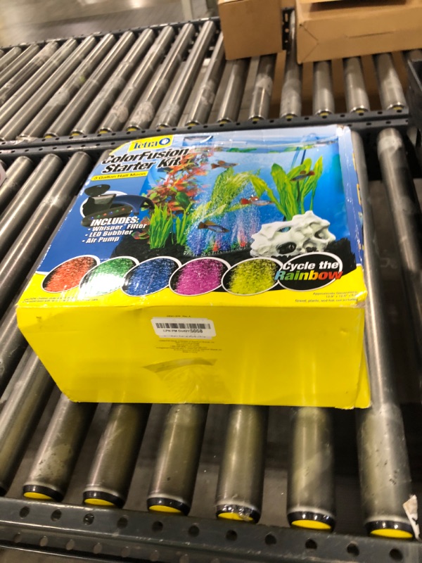 Photo 1 of Tetra 3 Gallon Small Fish Tank, Aquarium Starter Kit, with Filter, Air pump, & Color Changing Light, Half Moon shape, for Gold Fish & Betta