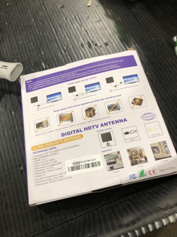 Photo 1 of TV Antenna Indoor Long Range 900 Miles, Supports 4K 1080p Smart TV Signal Reception with Signal Amplifier 16ft HDTV Coax Cable