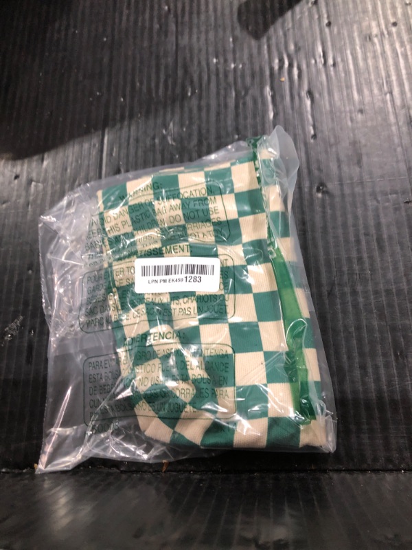Photo 1 of PAZIMIIK Makeup Bag Large Zipper Corduroy Make Up Pouch for Purse Travel Canvas Cosmetic Organizer for Women Brush Storage,Checkered Green