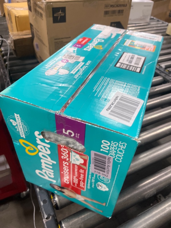 Photo 1 of Pampers Diapers - Cruisers 360 - Size 5, 100 Count, Babyproof up to 100% Leakproof Pull-On Diaper