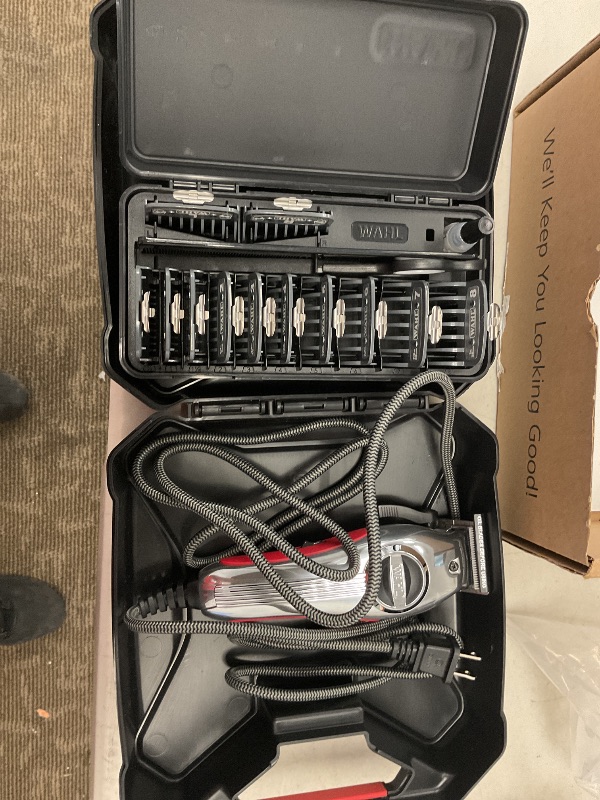 Photo 1 of Wahl USA Pro Ultra Quiet High Torque Corded Hair Clipper for Ultra Quiet Operation and Cooler Operating Temperatures, Metal Housing with Bonus Hair Clipping Guard Caddy - Model 3000097
