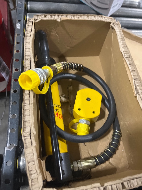 Photo 1 of LCyindu 10T Low Profile Hydraulic Cylinder Ram Jack Kit FPY-10 0.43" Stroke + CP-180 400cc Manual Hydraulic Hand Pump Hydraulic Porta Power Kit