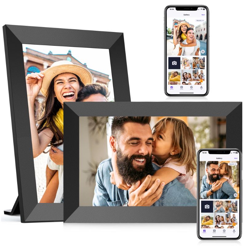 Photo 1 of Uhale 2 Pack Digital Picture Frame 32GB Storage 10.1 Inch WiFi Electronic Photo Frame Desktop SD Card Slot IPS Touch Screen HD Display Auto-Rotate Slideshow Share Videos Photos Send Wishes Remotely